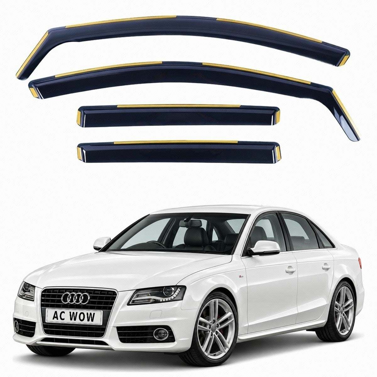 In-channel wind deflectors for Audi A4 S4 RS4 Saloon B8 2008–2016 – AC Wow Shop