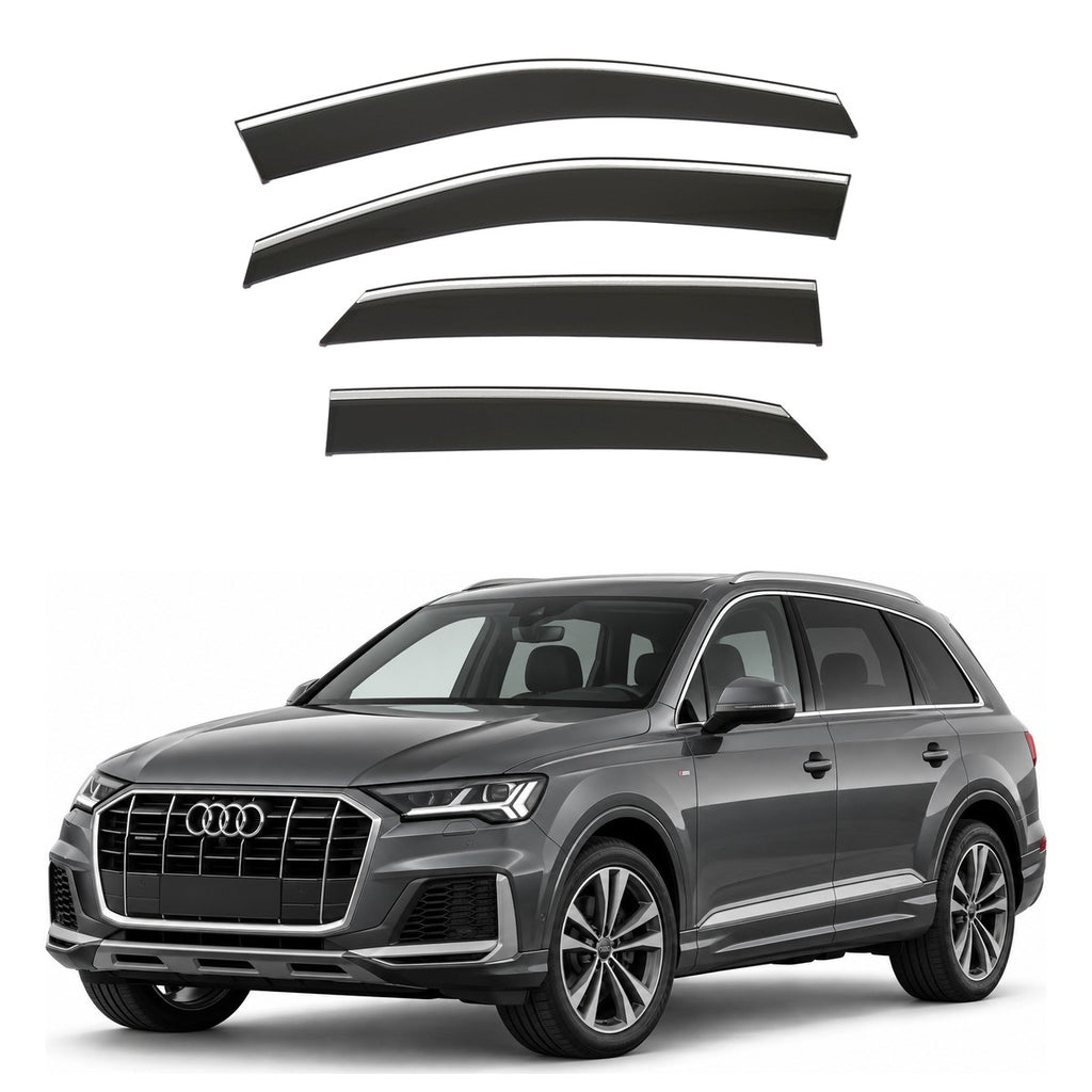 Stick-on chrome trim wind deflectors for Audi Q7 Mk2 (4M) 2015–2026 – AC Wow Shop