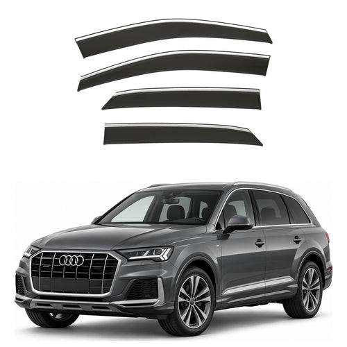 Stick-on chrome trim wind deflectors for Audi Q7 Mk2 (4M) 2015–2026 – AC Wow Shop