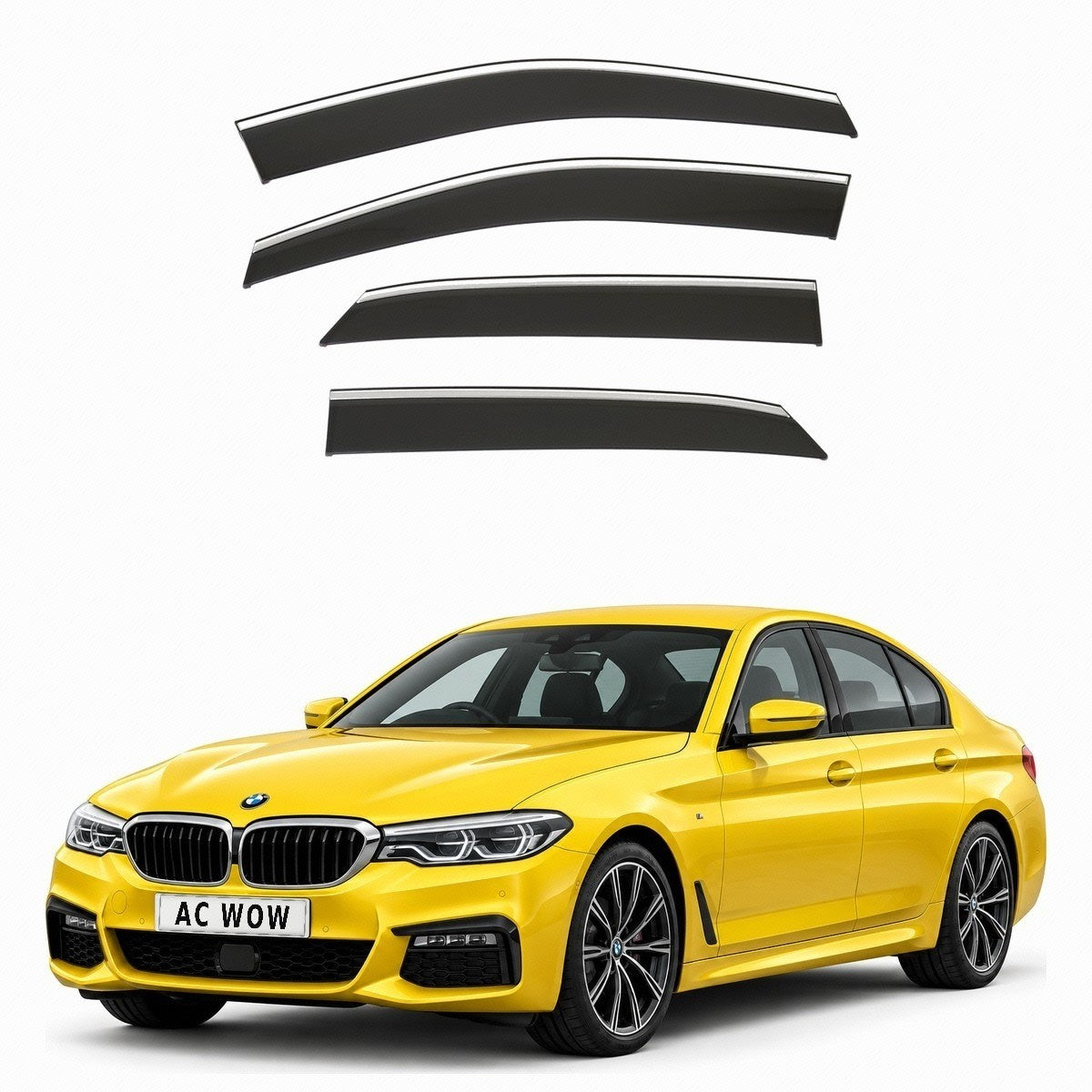 Stick-on chrome trim wind deflectors for BMW 5 Series G30 Saloon 2017–2023 – AC Wow Shop