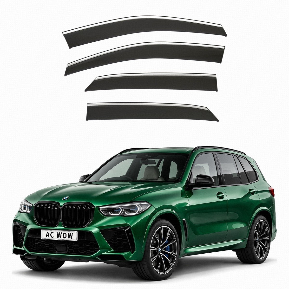 Stick-on chrome trim wind deflectors for BMW X5 G05 2018–2025 – AC Wow Shop