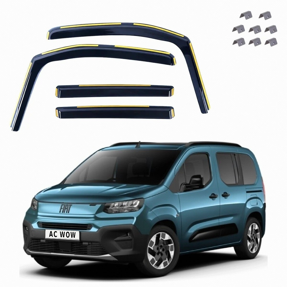 In-channel wind deflectors for Fiat Doblo III (Mk3) 2022–2027 – AC Wow Shop