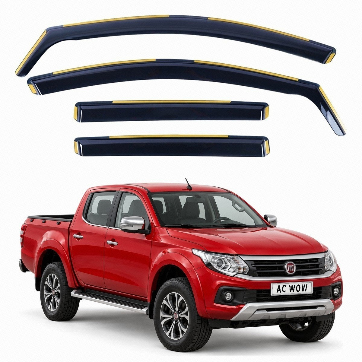 In-channel wind deflectors for Fiat Fullback Double Cab 2016–2020 – AC Wow Shop