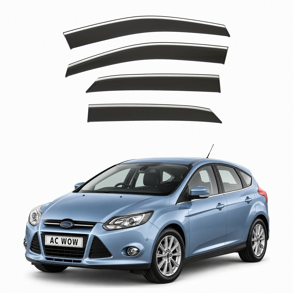 Stick-on chrome trim wind deflectors for Ford Focus Mk3 2011–2018 – AC Wow Shop