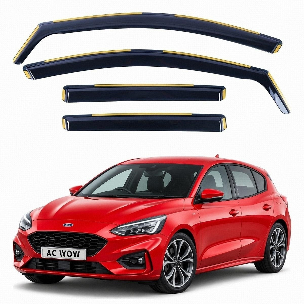In-channel wind deflectors for Ford Focus Mk4 Hatchback / Estate 2018–2025 – AC Wow Shop