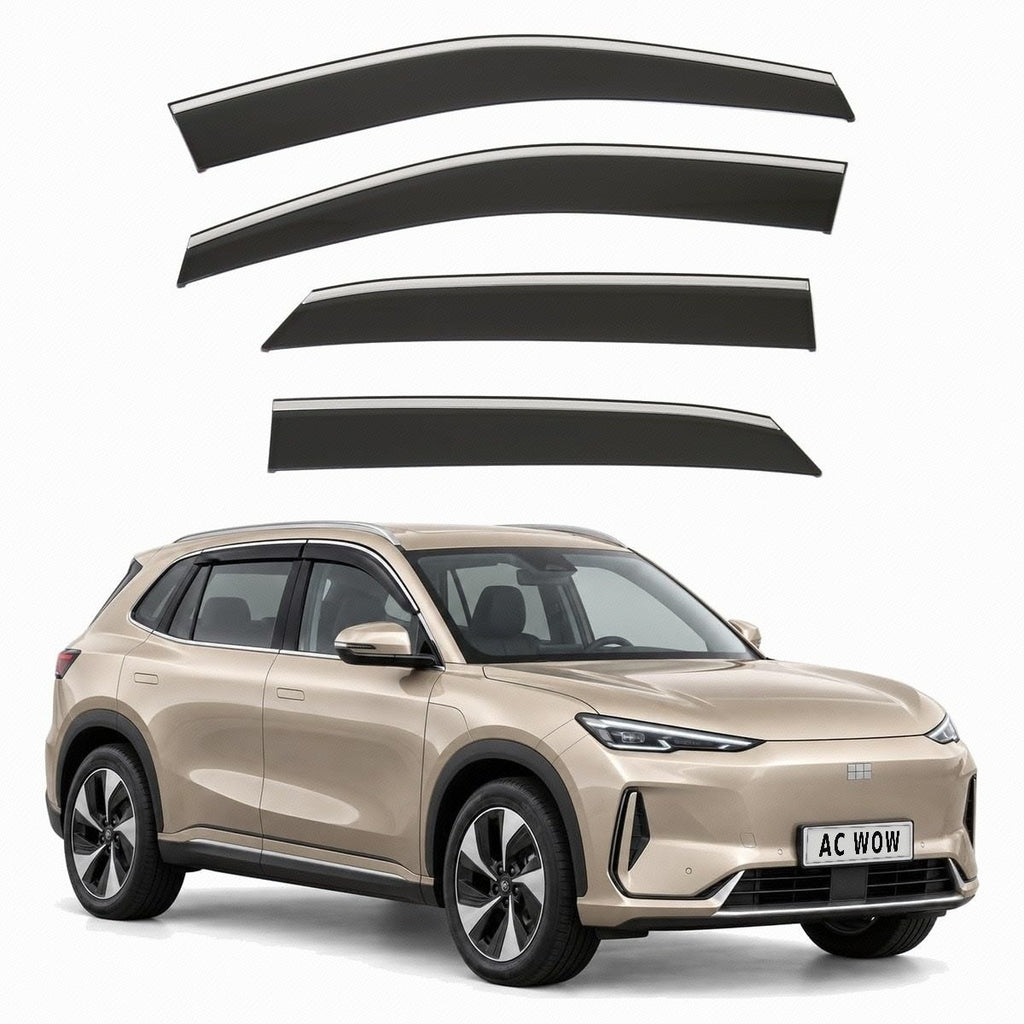 Stick-on chrome trim wind deflectors for Geely Starray EM-i 2025–2027 – AC Wow Shop