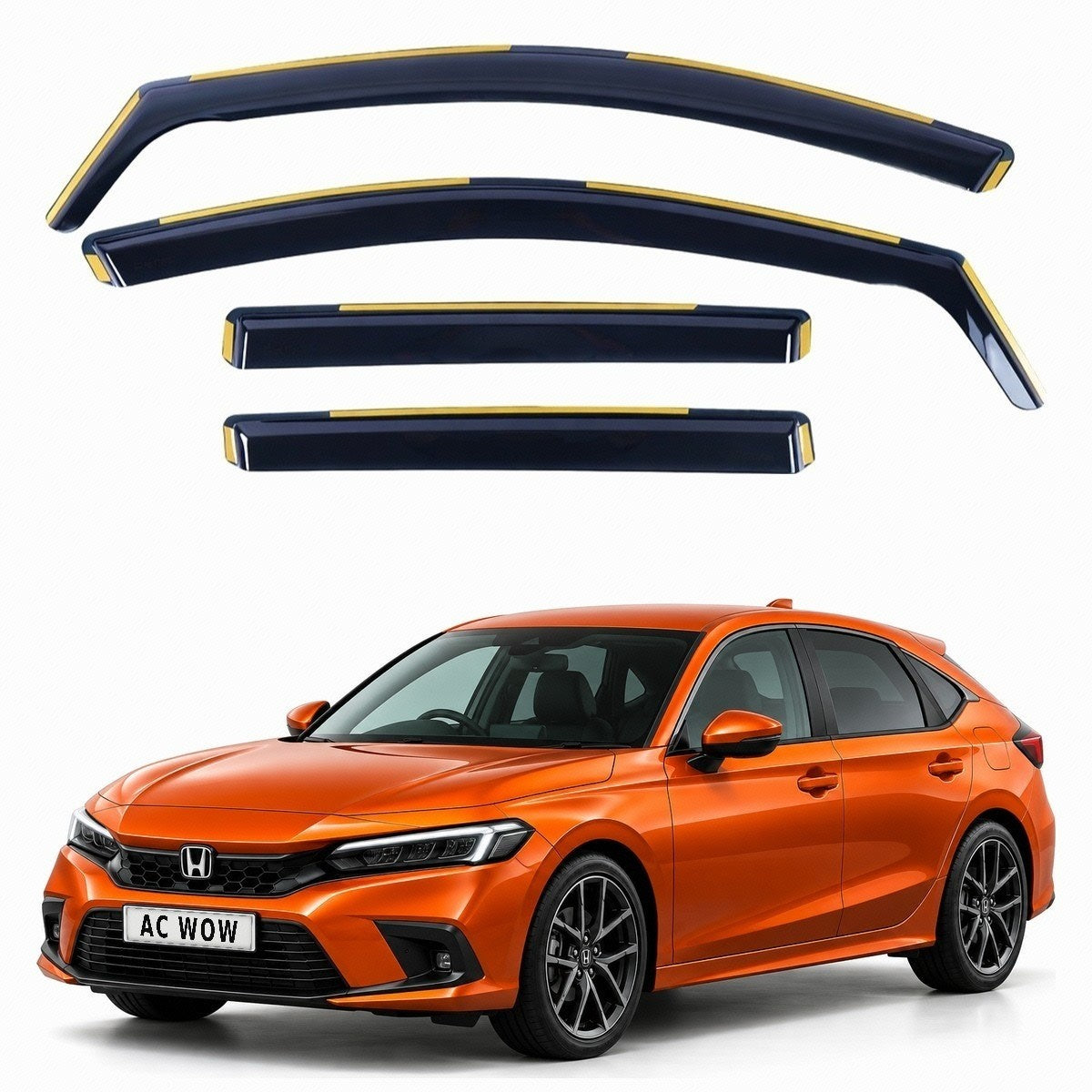 In-channel wind deflectors for Honda Civic Mk11 5-door 2022–2026 – AC Wow Shop