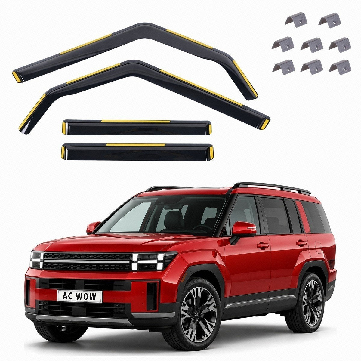 In-channel wind deflectors for Hyundai Santa Fe Mk5 (MX5) 2023–2027 – AC Wow Shop