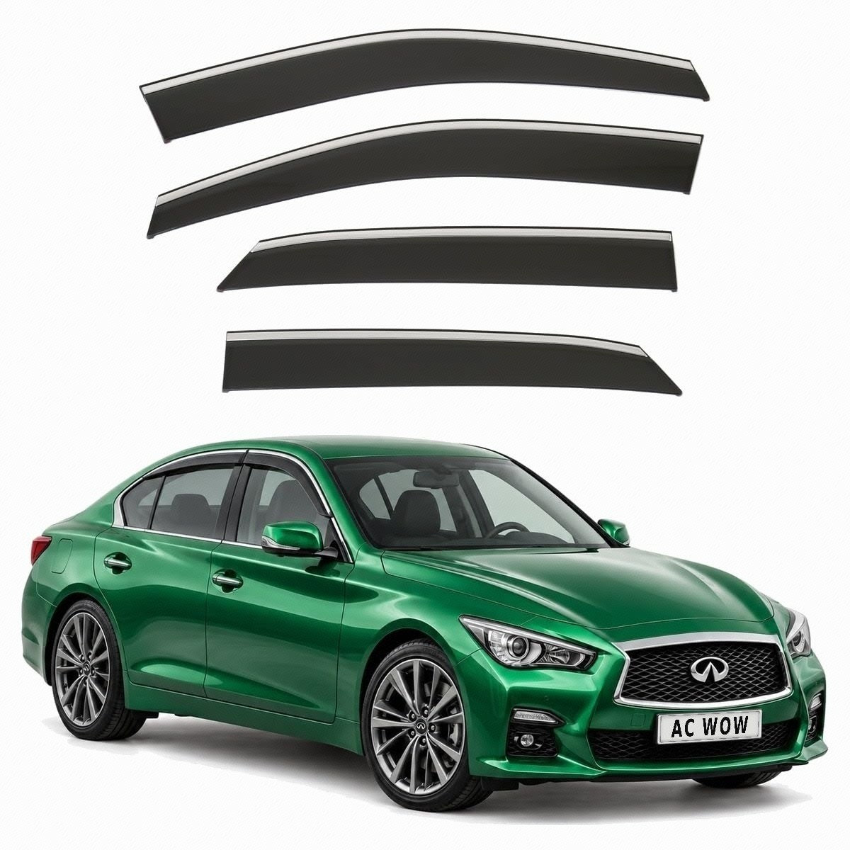 Stick-on chrome trim wind deflectors for Infiniti Q50 2014–2019 – AC Wow Shop