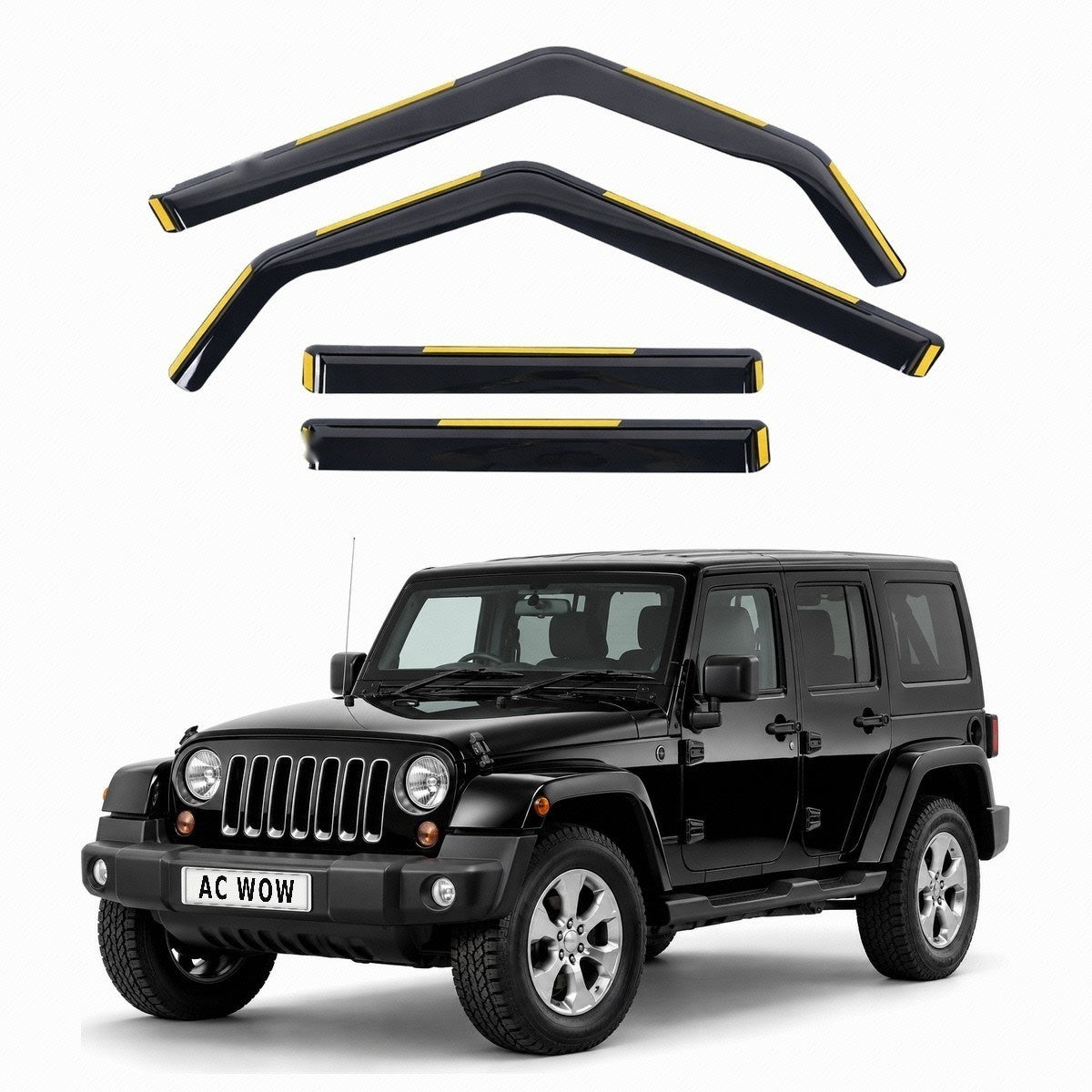 In-channel wind deflectors for Jeep Wrangler JK 4-door 2006–2017 – AC Wow Shop
