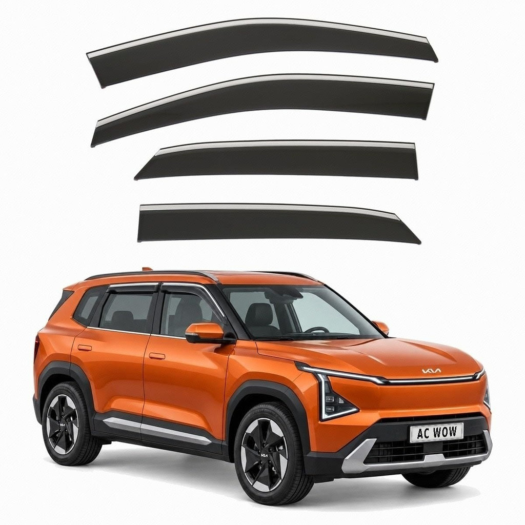 Stick-on chrome trim wind deflectors for Kia EV5 2025–2027 – AC Wow Shop