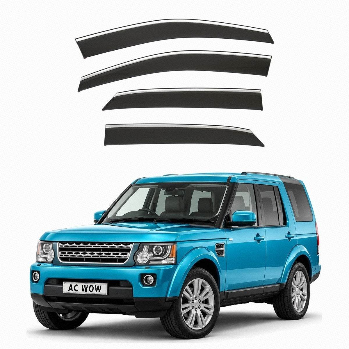 Stick-on chrome trim wind deflectors for Land Rover Discovery 4 (L319) 2009–2016 – AC Wow Shop