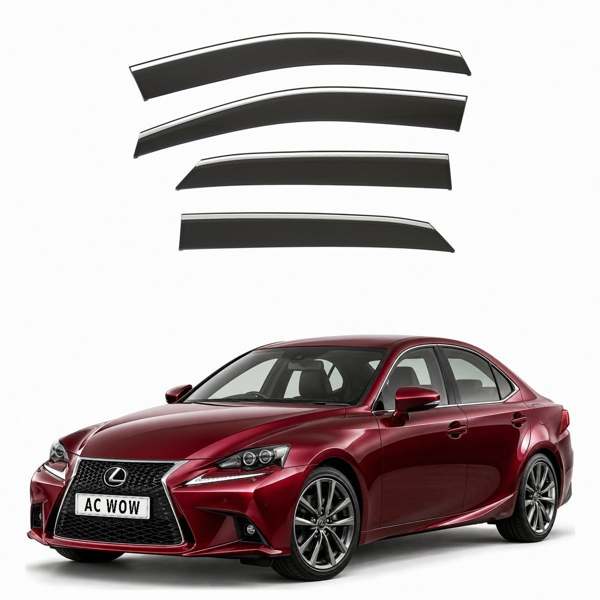Stick-on chrome trim wind deflectors for Lexus IS Mk3 (XE30) 2013–2022 – AC Wow Shop