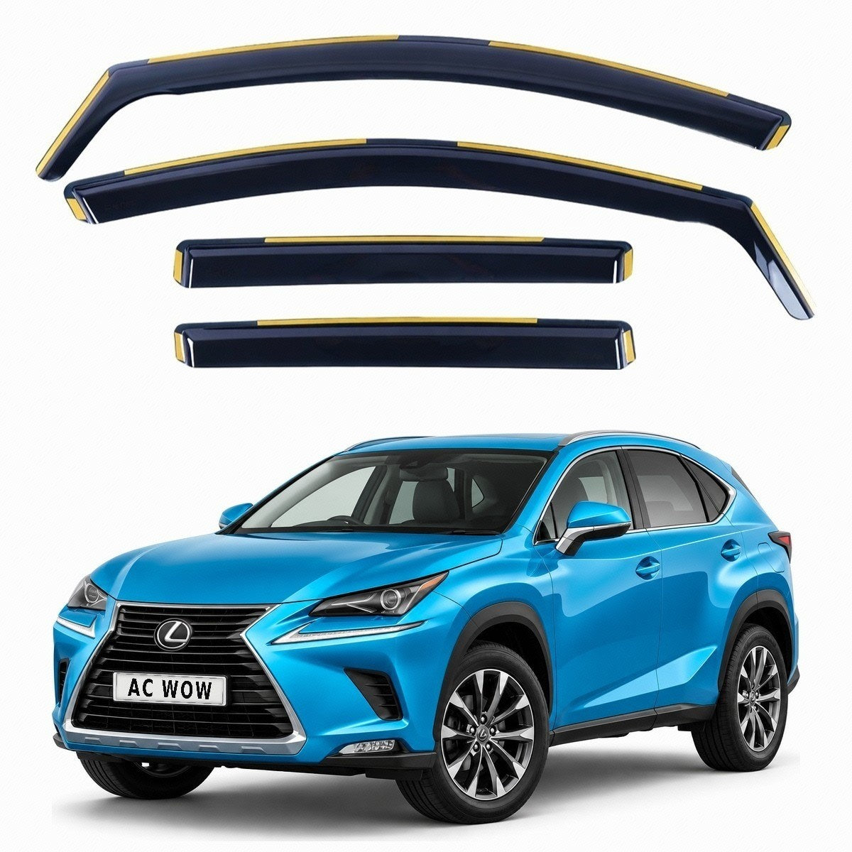 In-channel wind deflectors for Lexus NX Mk1 (AZ10) NX200t NX300h 2014–2021 – AC Wow Shop