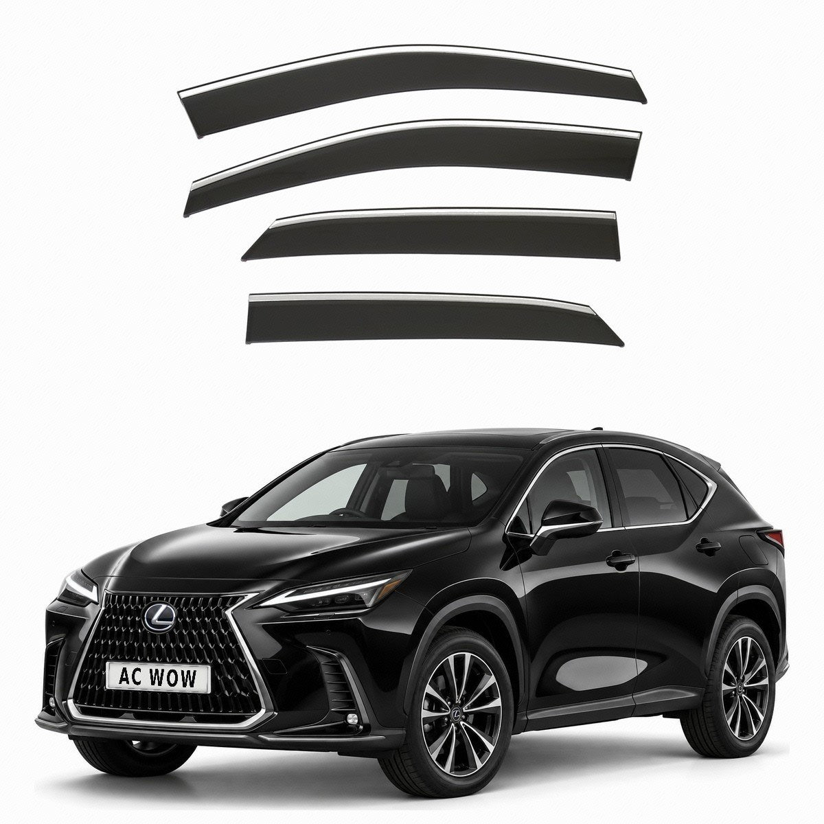 Stick-on chrome trim wind deflectors for Lexus NX Mk2 (AZ20) 2021–2026 – AC Wow Shop