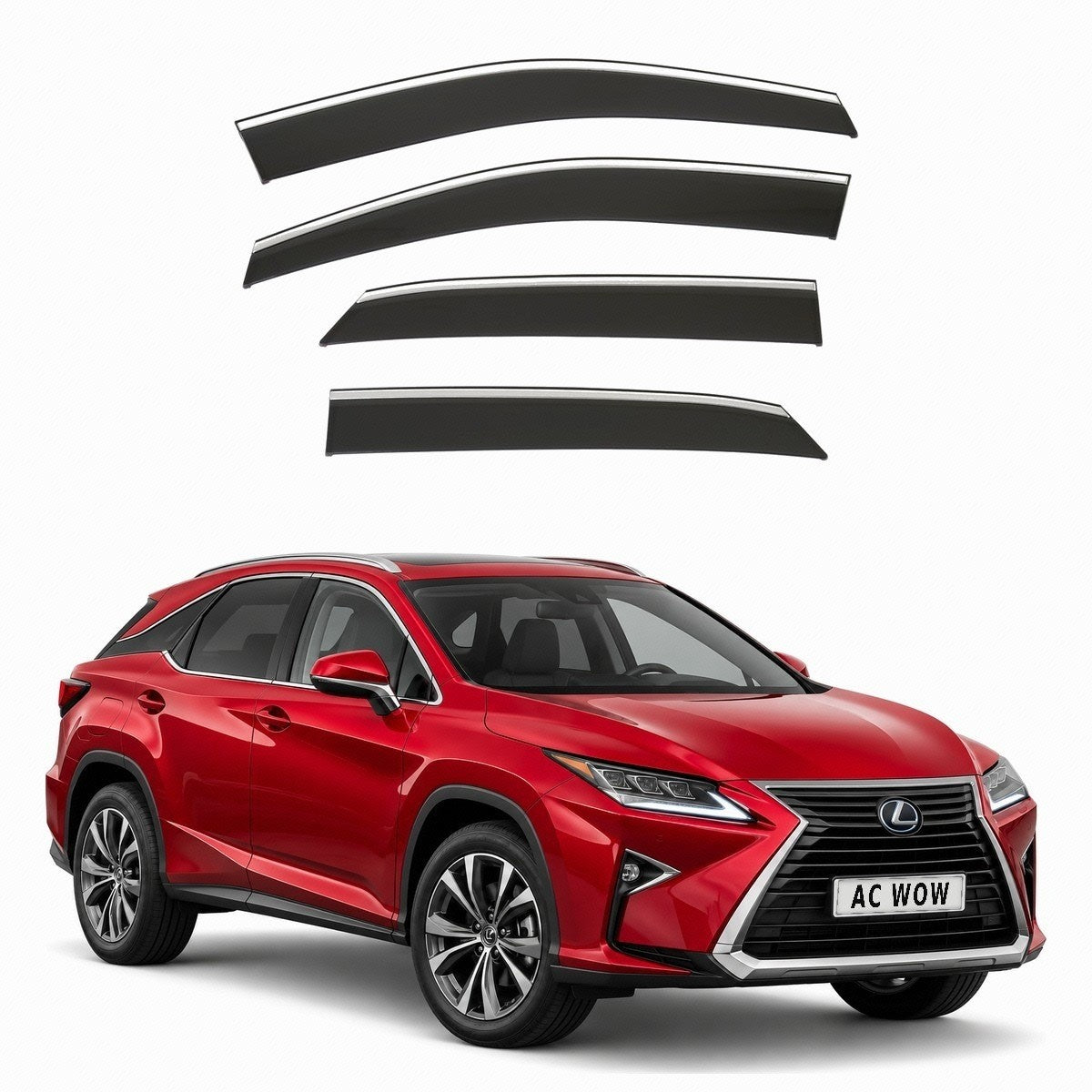 Stick-on chrome trim wind deflectors for Lexus RX Mk4 (AL20) 2016–2022 – AC Wow Shop