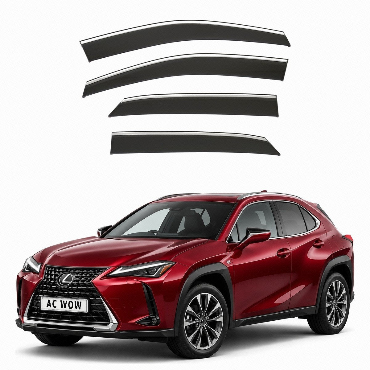 Stick-on chrome trim wind deflectors for Lexus UX 2019–2025 – AC Wow Shop