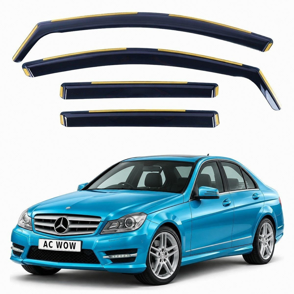In-channel wind deflectors for Mercedes C-Class Saloon W204 2008–2014 – AC Wow Shop