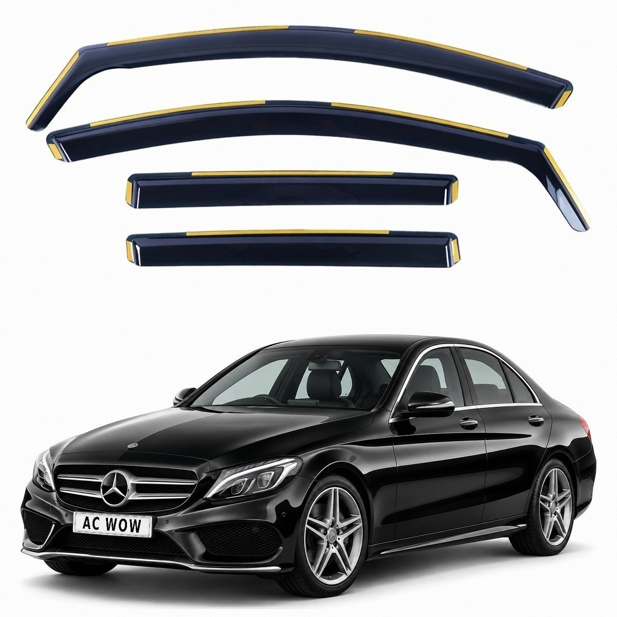 In-channel wind deflectors for Mercedes C-Class Saloon W205 2014–2021 – AC Wow Shop