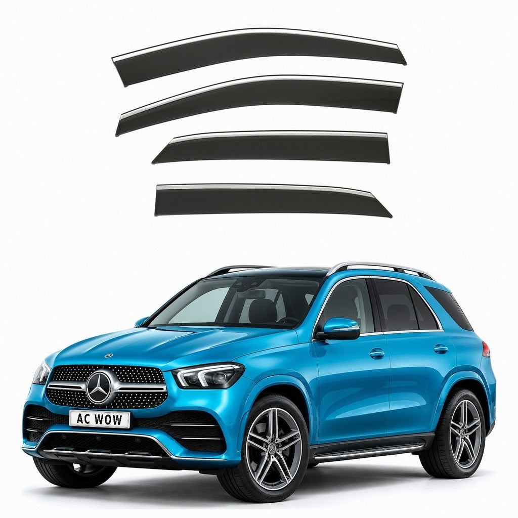 Stick-on chrome trim wind deflectors for Mercedes GLE W167 2019–2026 – AC Wow Shop