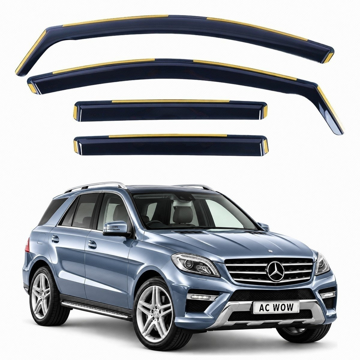 In-channel wind deflectors for Mercedes M-Class / GLE (W166) 2011–2015 – AC Wow Shop
