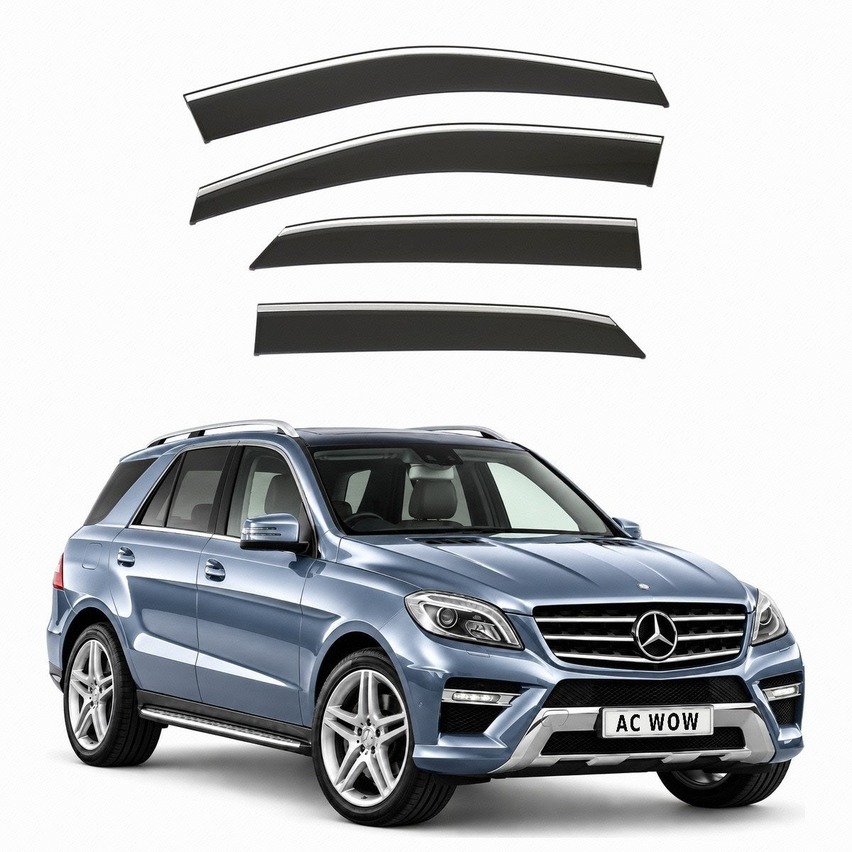 Stick-on chrome trim wind deflectors for Mercedes M-Class / GLE W166 2011–2019 – AC Wow Shop