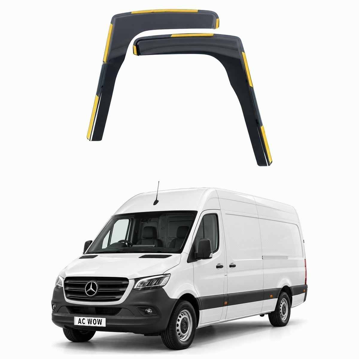 In-channel wind deflectors for Mercedes Sprinter W907 / W910 2018–2026 – AC Wow Shop