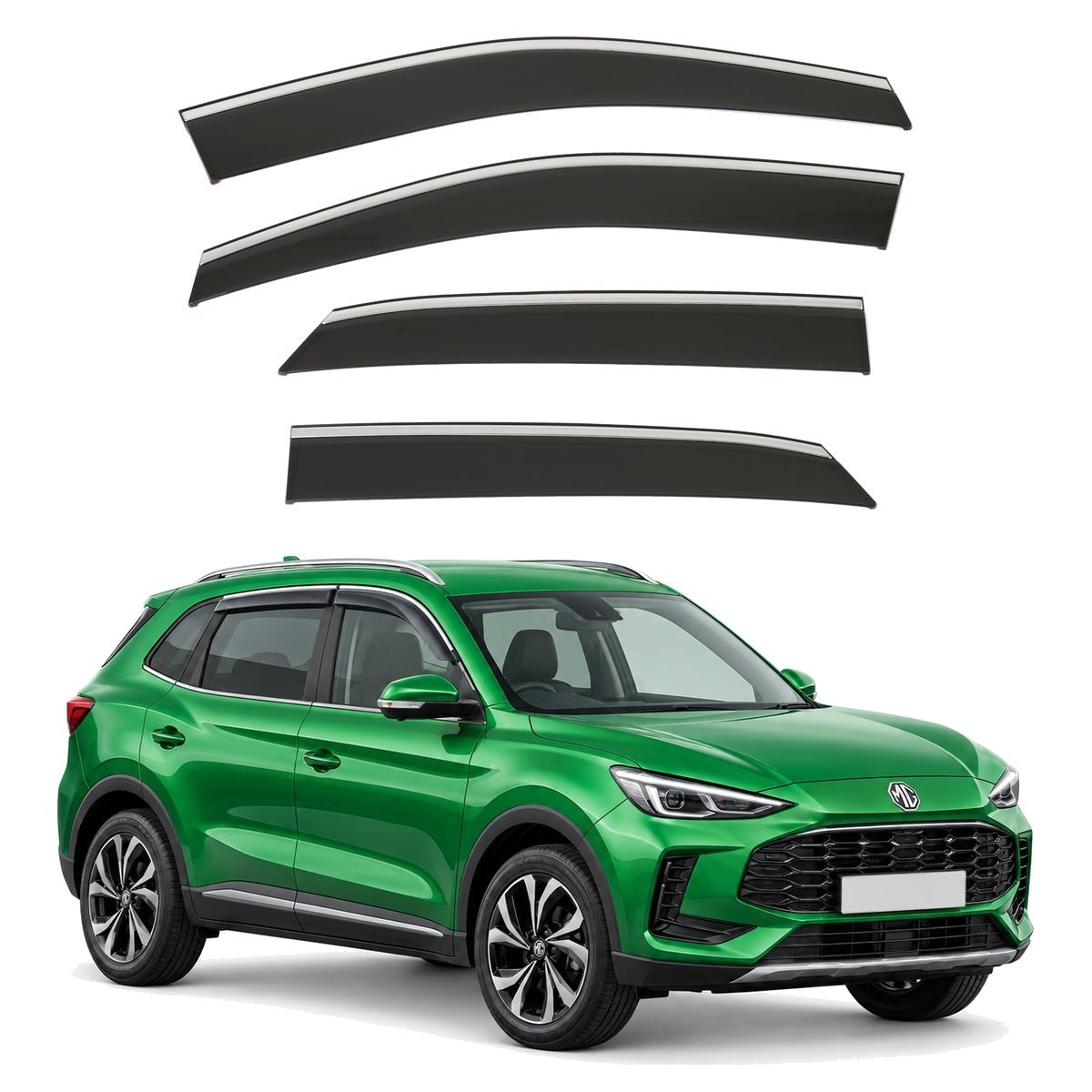 Stick-on chrome trim wind deflectors for MG ZS Mk2 2024–2027 – AC Wow Shop