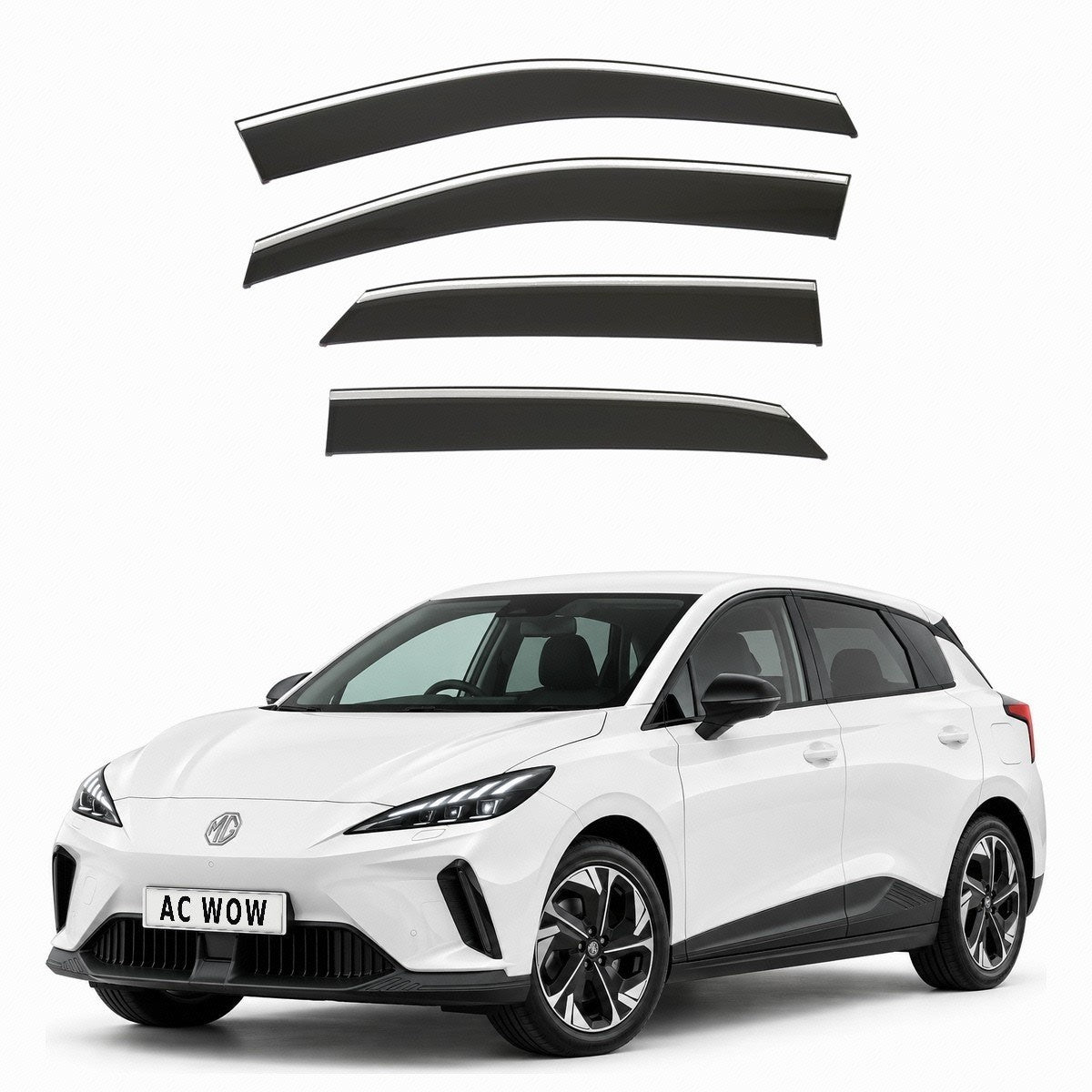 Stick-on chrome trim wind deflectors for MG4 EV 2022–2027 – AC Wow Shop