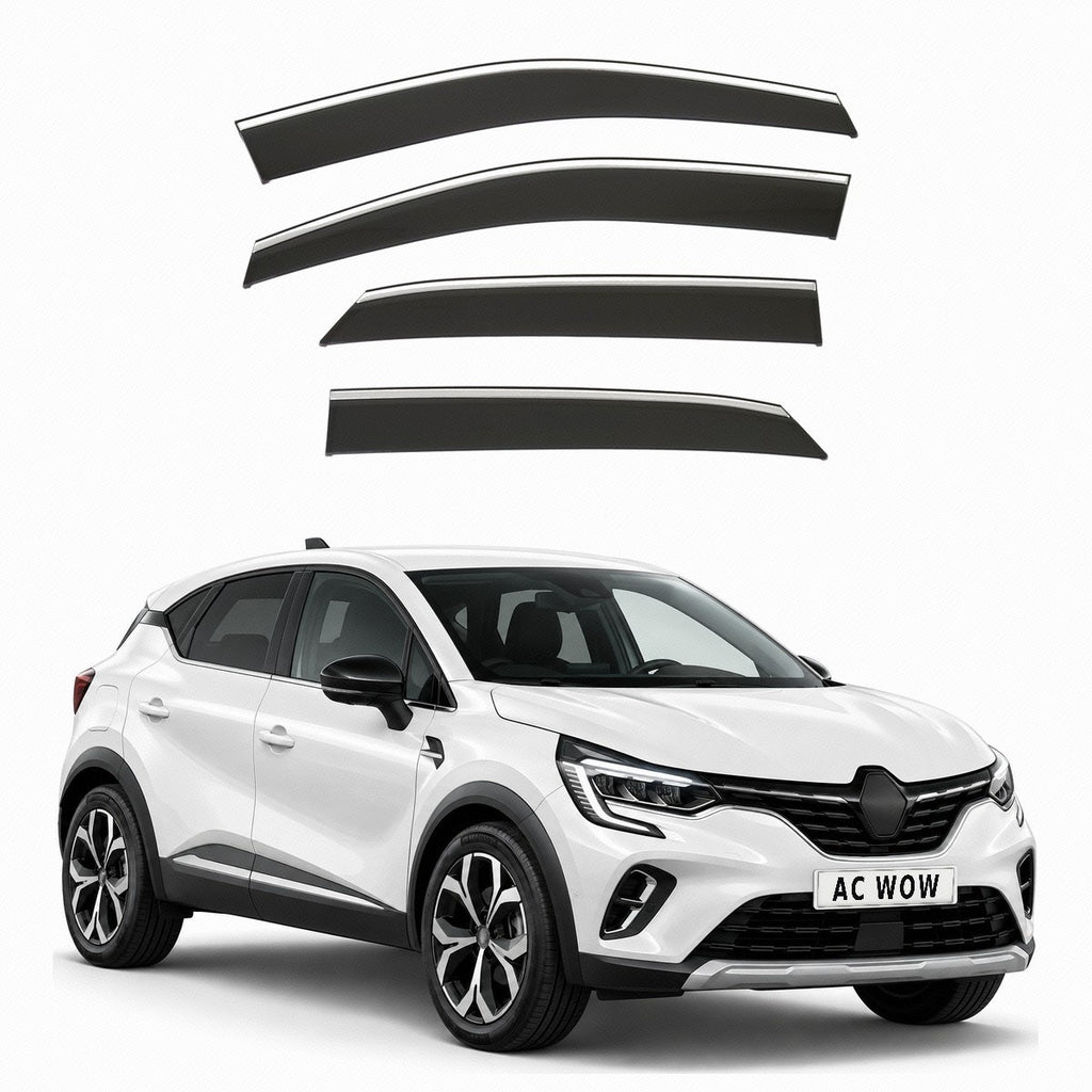 Stick-on chrome trim wind deflectors for Mitsubishi ASX Mk2 / Renault Captur Mk2 2023–2026 – AC Wow Shop