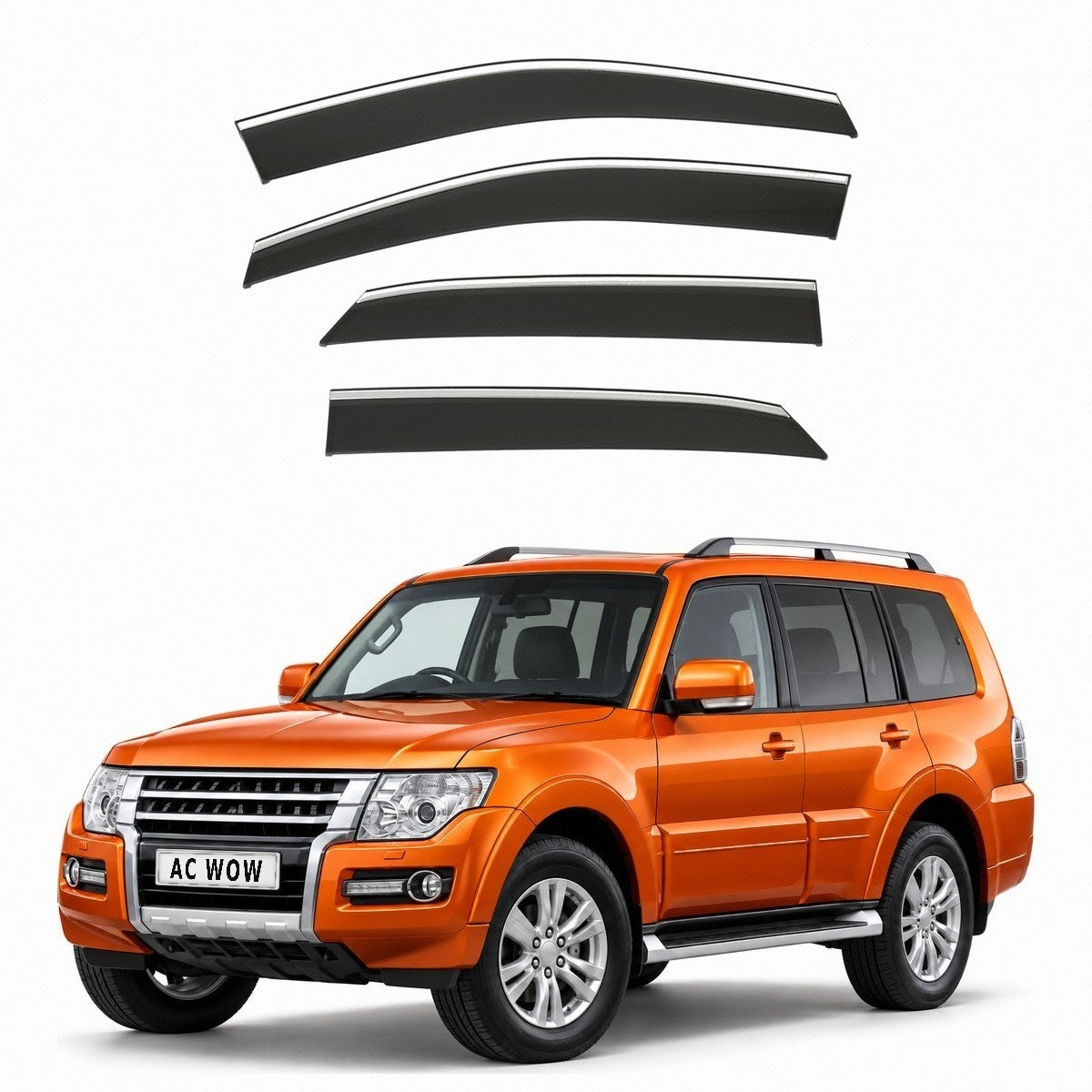 Stick-on chrome trim wind deflectors for Mitsubishi Shogun / Pajero Mk4 2006–2021 – AC Wow Shop