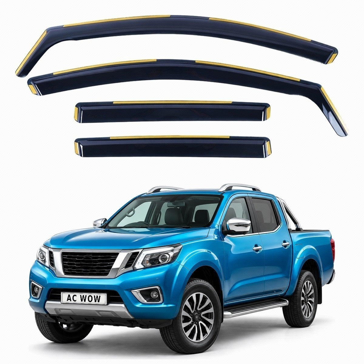 In-channel wind deflectors for Nissan Navara D23 / Mercedes X-Class 2014–2023 – AC Wow Shop