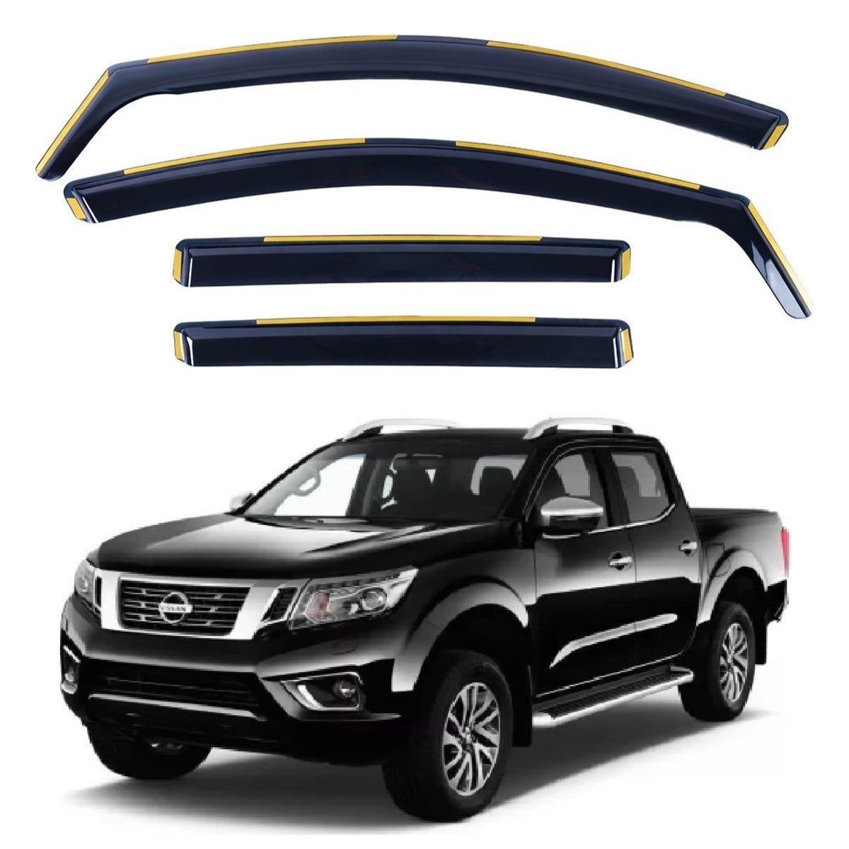 In-channel wind deflectors for Nissan Navara D23 NP300 2014–2023 – AC Wow Shop