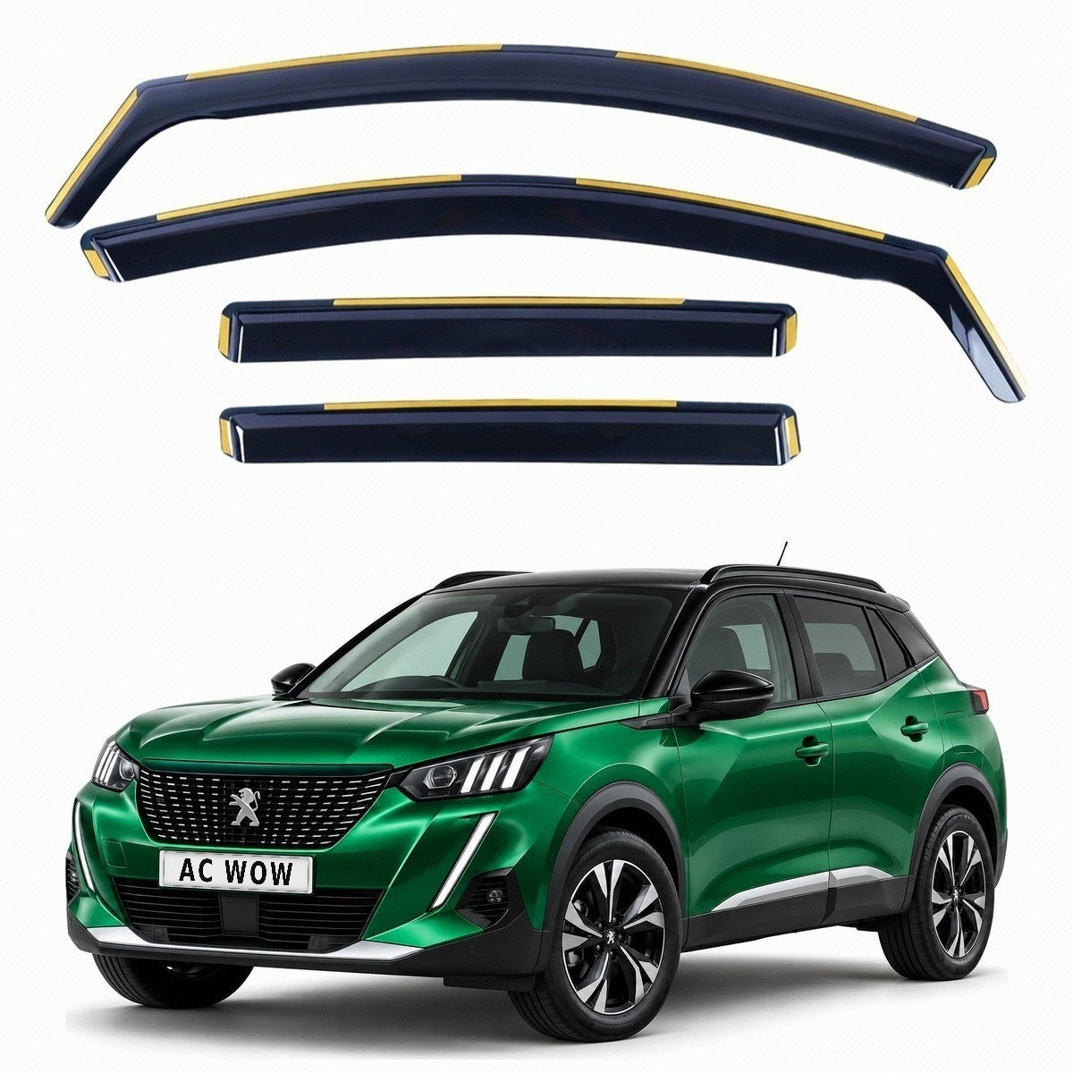 In-channel wind deflectors for Peugeot 2008 II / e-2008 2019–2026 – AC Wow Shop