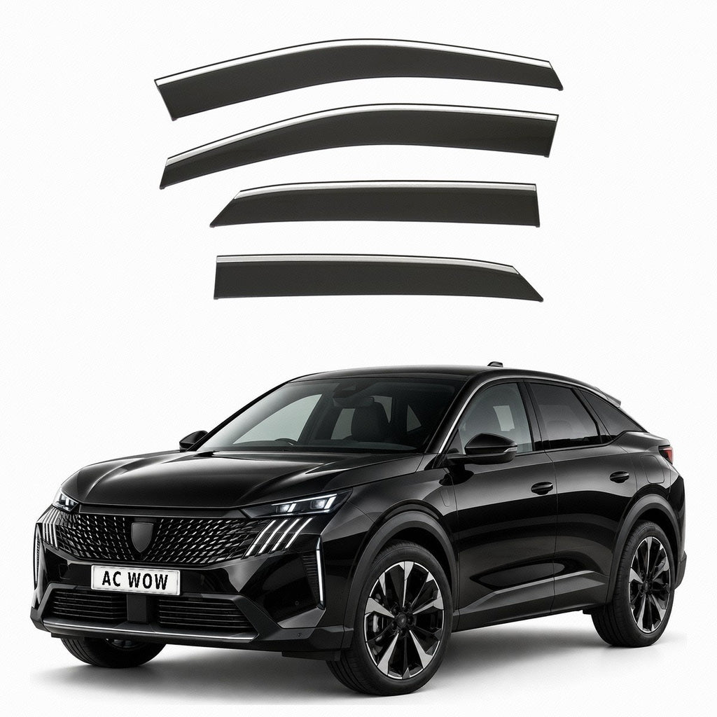Stick-on chrome trim wind deflectors for Peugeot 3008 Mk3 2024–2027 – AC Wow Shop