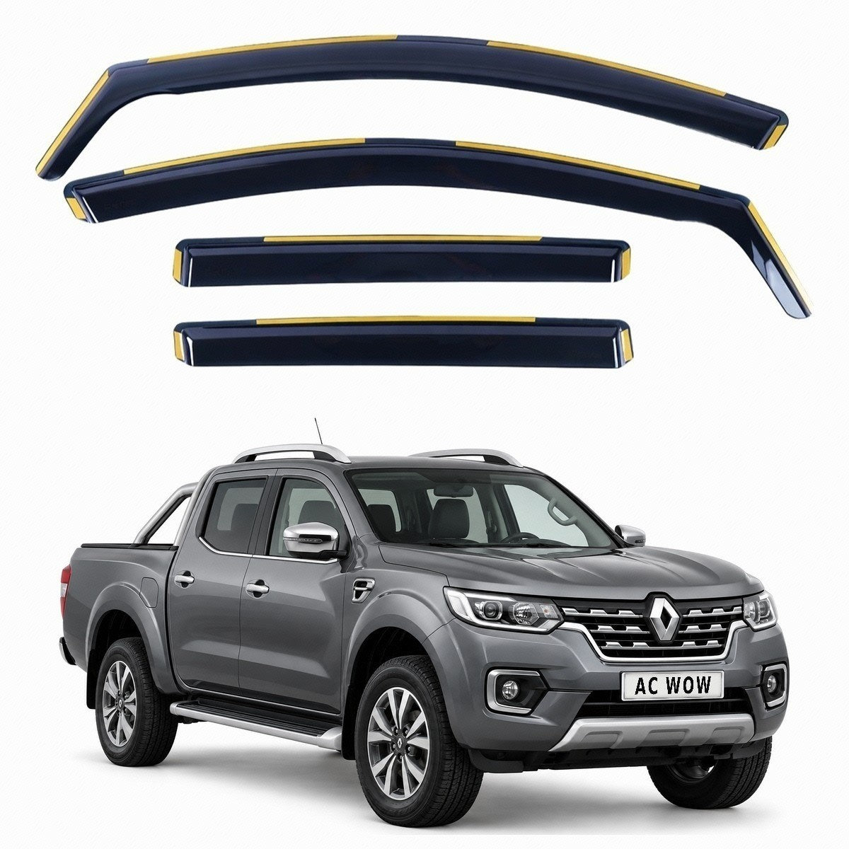 In-channel wind deflectors for Renault Alaskan 2017–2020 – AC Wow Shop