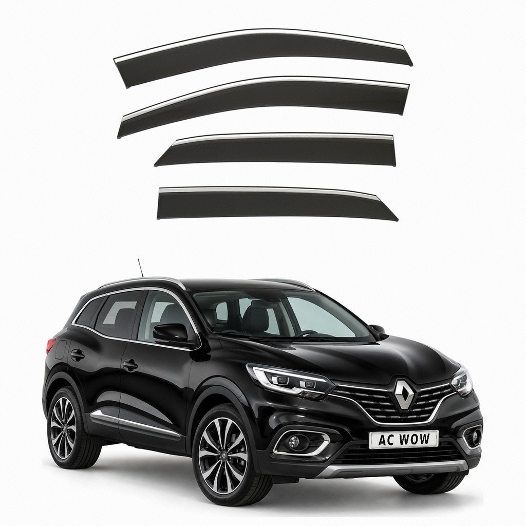 Stick-on chrome trim wind deflectors for Renault Kadjar 2015–2022 – AC Wow Shop