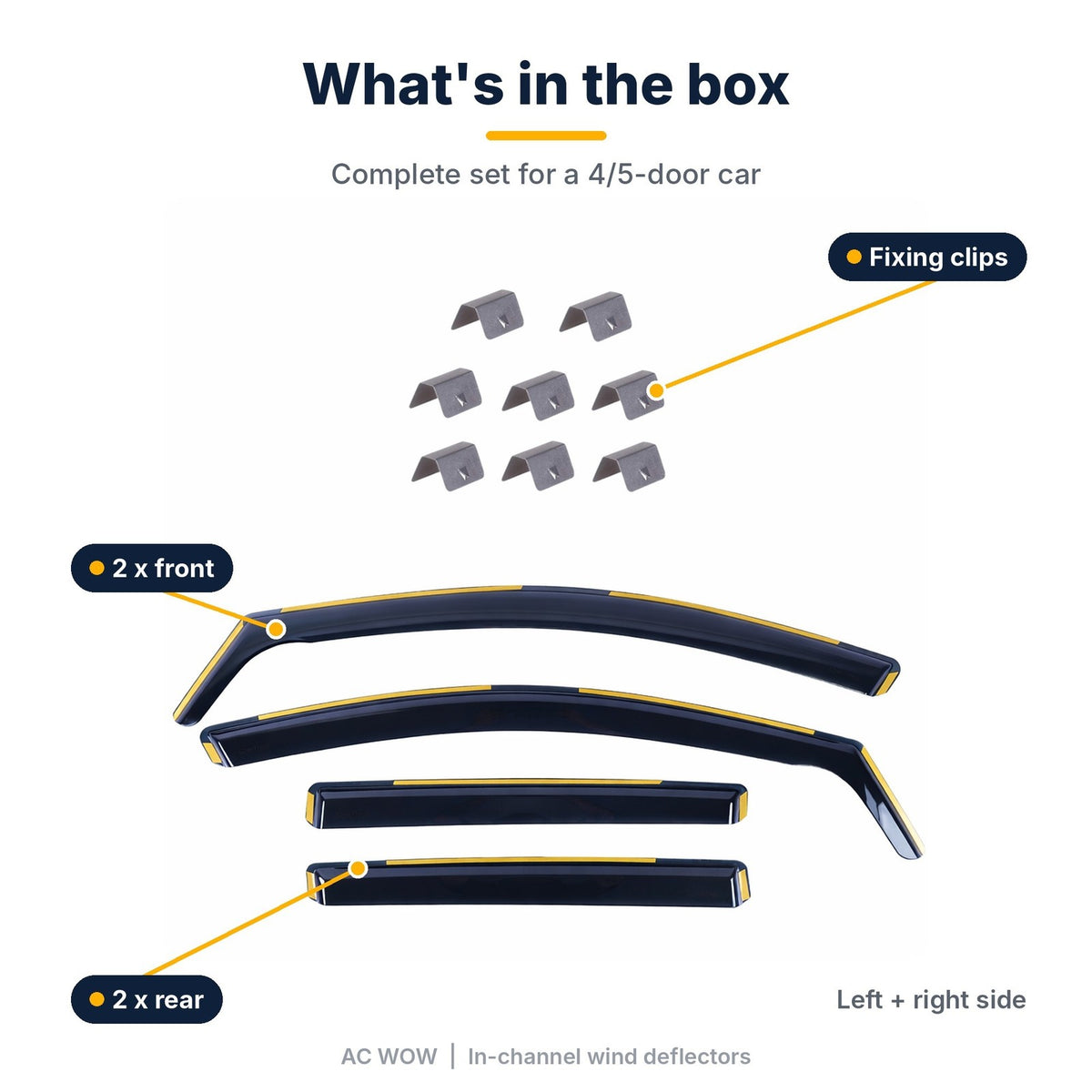 In-channel wind deflectors for Toyota Corolla Saloon E210 2019–2026 – AC Wow Shop