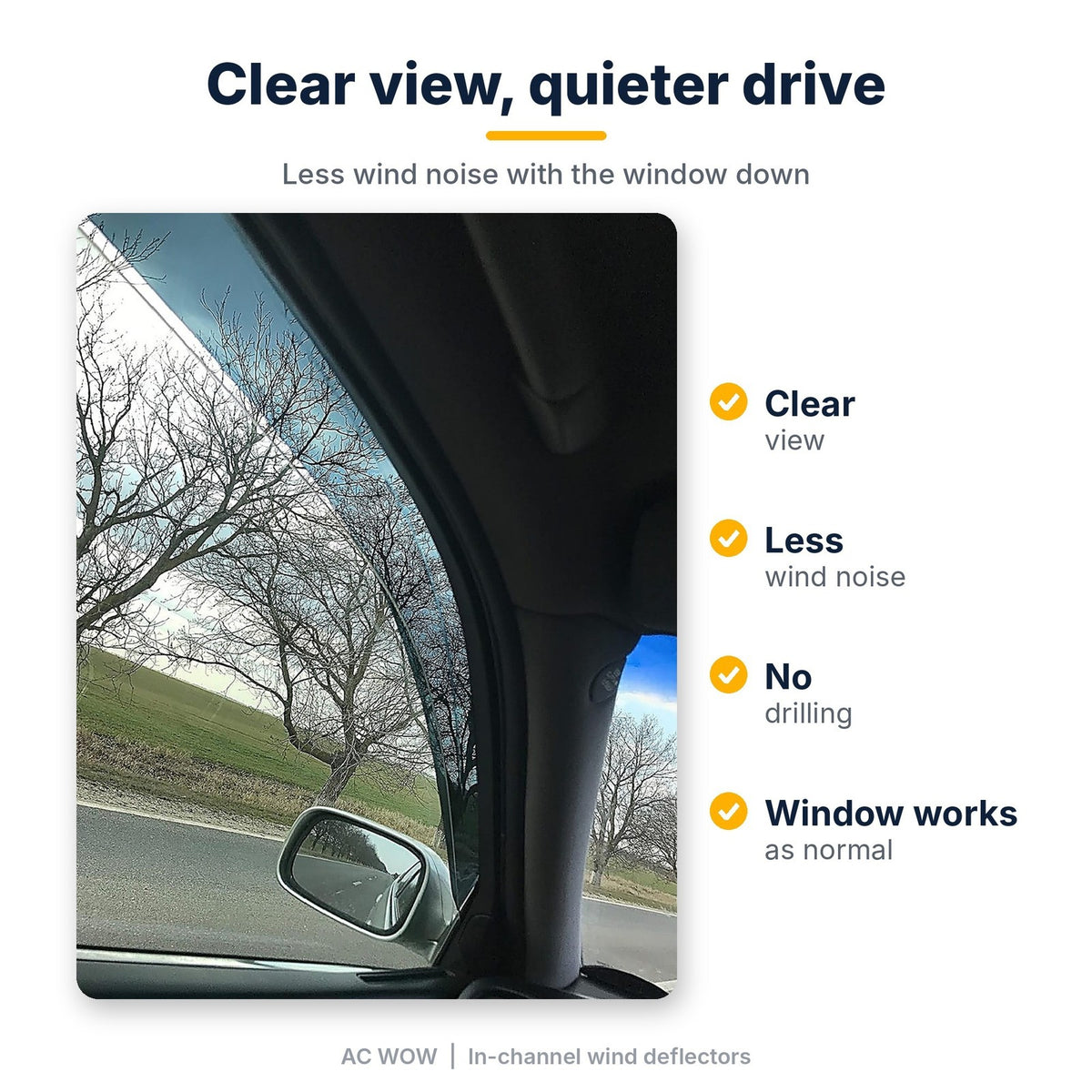 In-channel wind deflectors for VW Transporter T5 T6 T6.1 Multivan 2003–2024 – AC Wow Shop