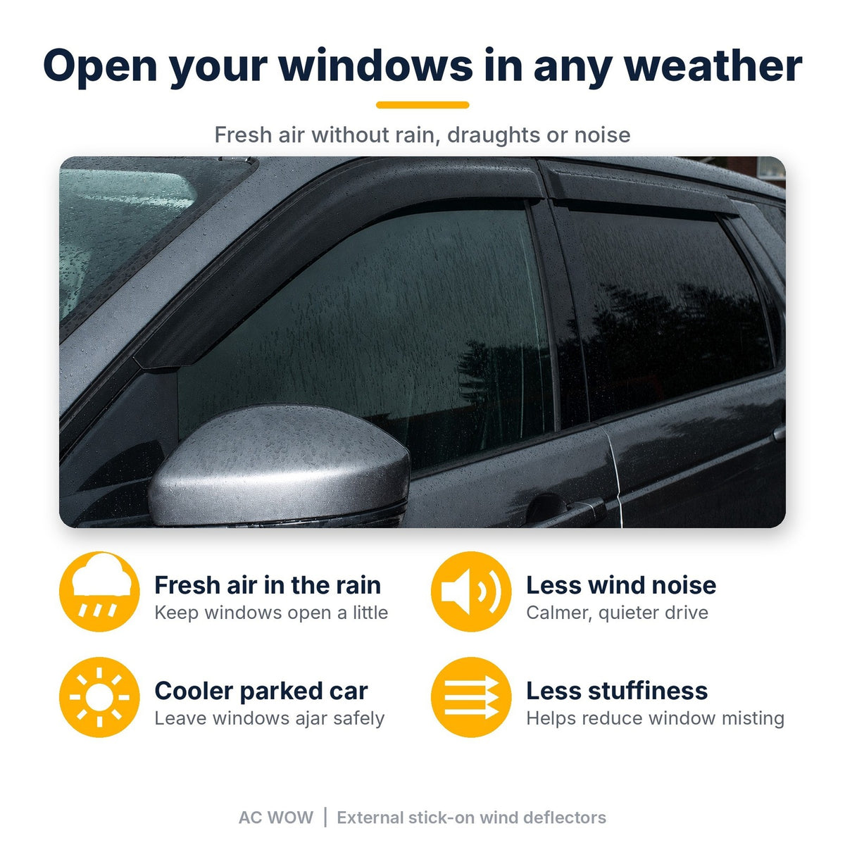 Stick-on wind deflectors for Range Rover Evoque Mk1 (L538) 5-door 2011–2018 – AC Wow Shop