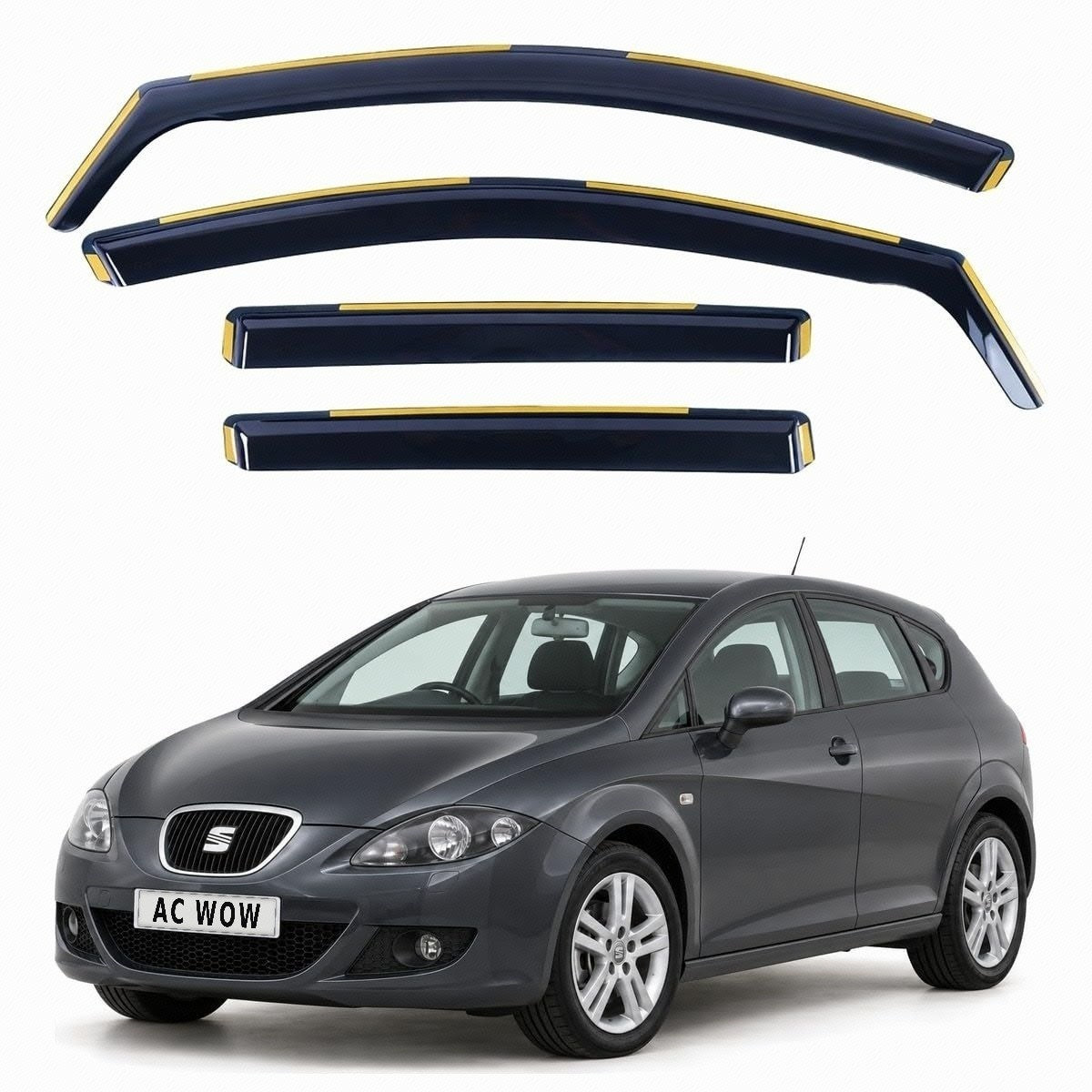 In-channel wind deflectors for SEAT Leon Mk2 (1P) 5-door 2005–2012 – AC Wow Shop