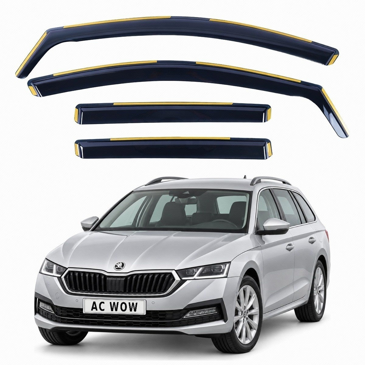 In-channel wind deflectors for Skoda Octavia Mk4 Combi Estate 2020–2026 – AC Wow Shop