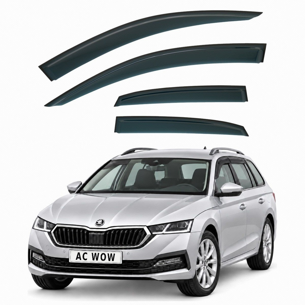 Stick-on wind deflectors for Skoda Octavia Mk4 Combi Estate 2020–2026 – AC Wow Shop
