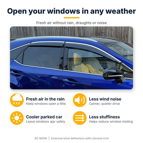Stick-on chrome trim wind deflectors – AC Wow Shop