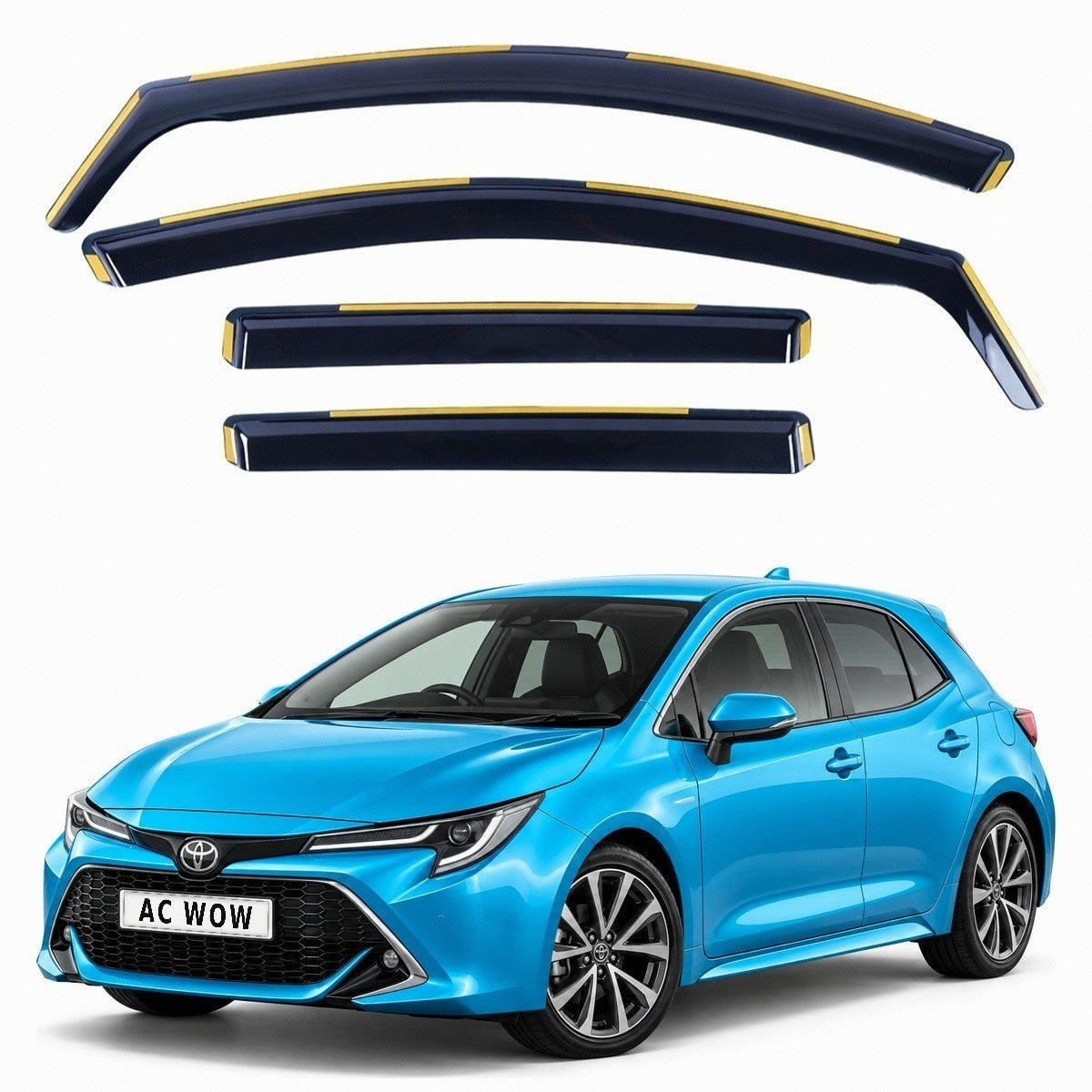 In-channel wind deflectors for Toyota Corolla Hatchback E210 2019–2026 – AC Wow Shop