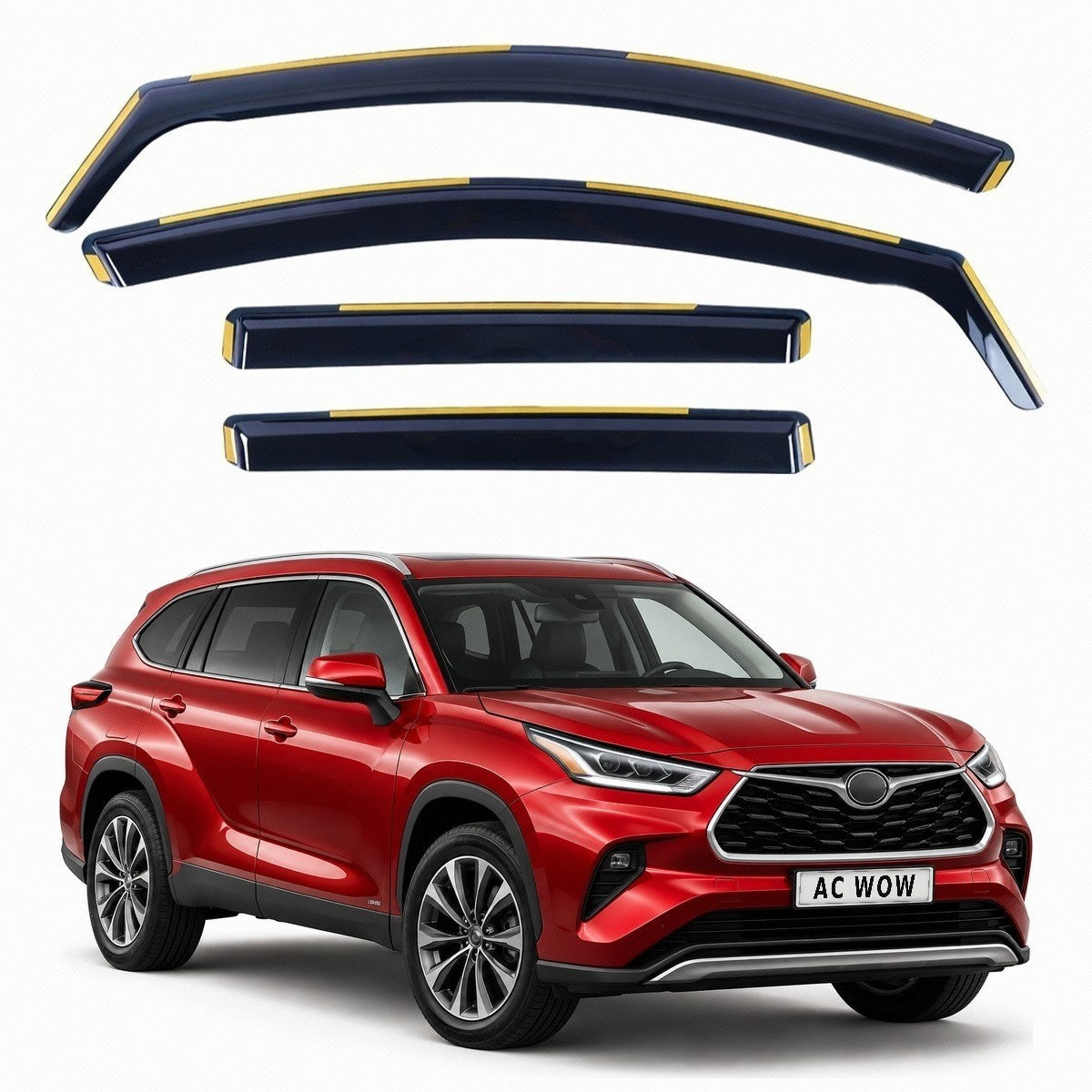 In-channel wind deflectors for Toyota Highlander Mk4 2020–2026 – AC Wow Shop