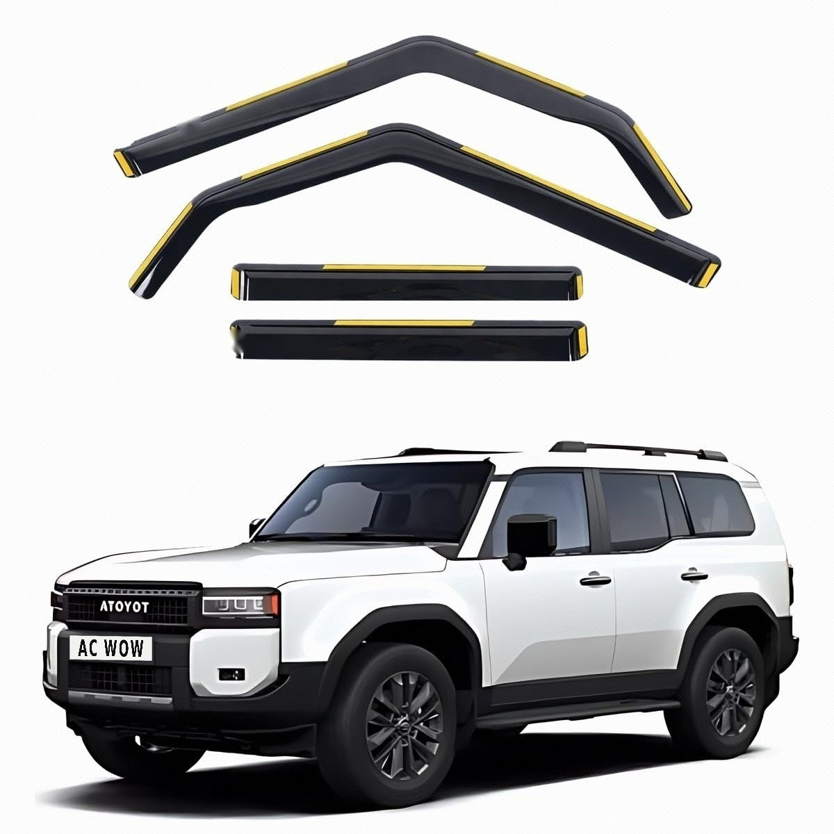 In-channel wind deflectors for Toyota Land Cruiser Prado 250 (J250) 2024–2027 – AC Wow Shop