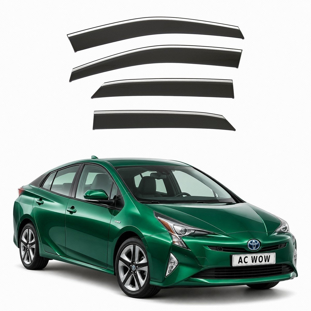 Stick-on chrome trim wind deflectors for Toyota Prius Mk4 (XW50) 2016–2022 – AC Wow Shop