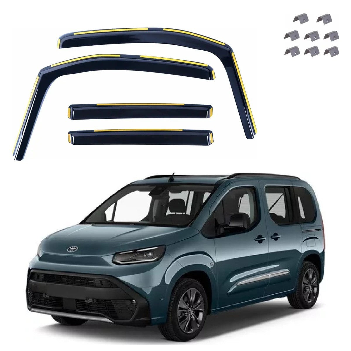 In-channel wind deflectors for Toyota Proace City Mk1 (K9) 2019–2026 – AC Wow Shop