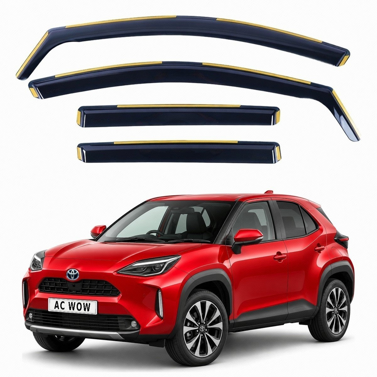 In-channel wind deflectors for Toyota Yaris Cross Hybrid (XP210) 2020–2026 – AC Wow Shop